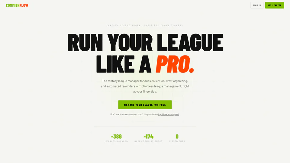 CommishFlow screenshot