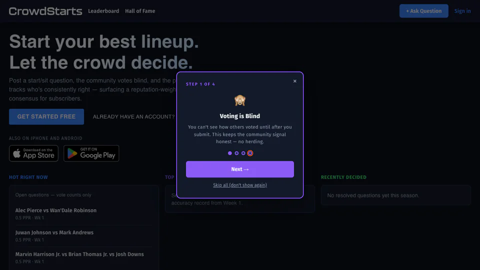 CrowdStarts screenshot