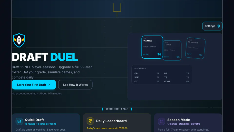 Draft Duel screenshot