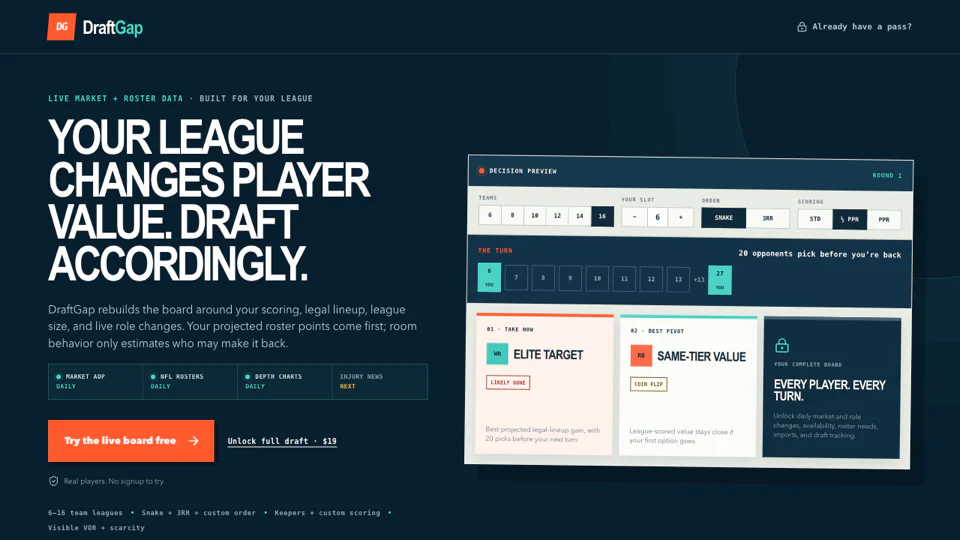 DraftGap screenshot