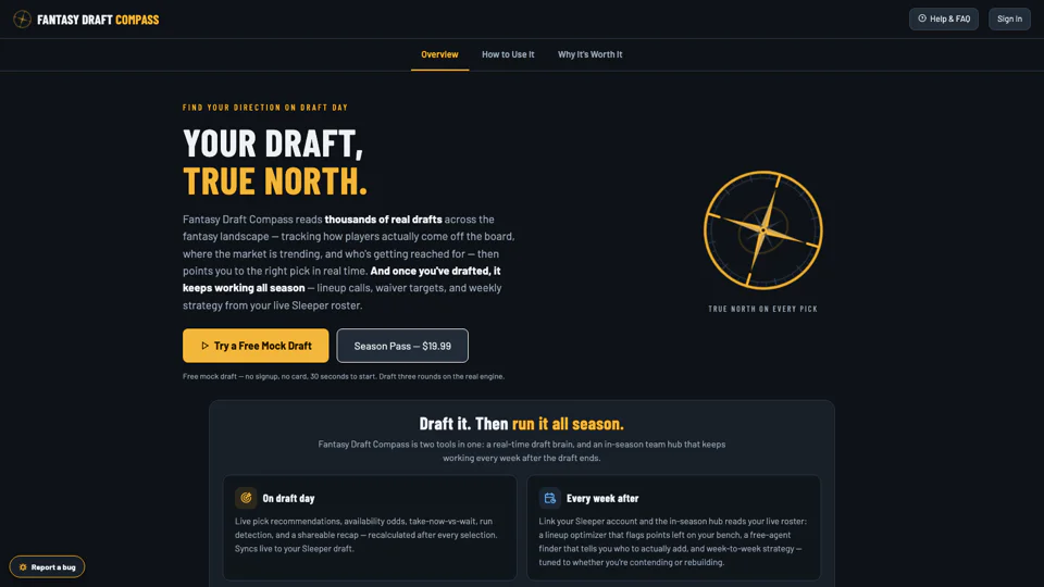 Fantasy Draft Compass screenshot