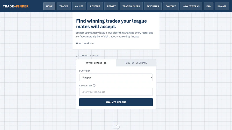 Fantasy Football Trade Finder screenshot