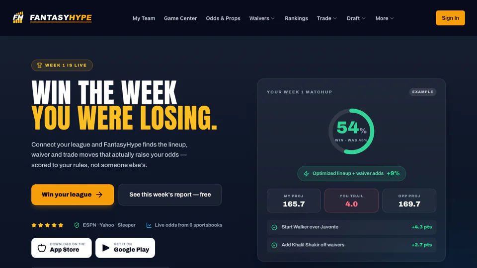 FantasyHype screenshot