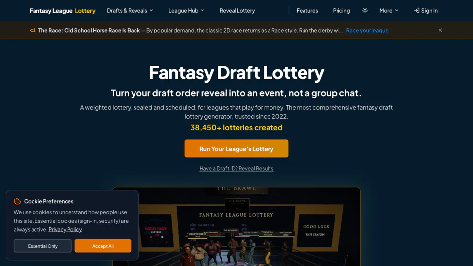 Fantasy League Lottery screenshot