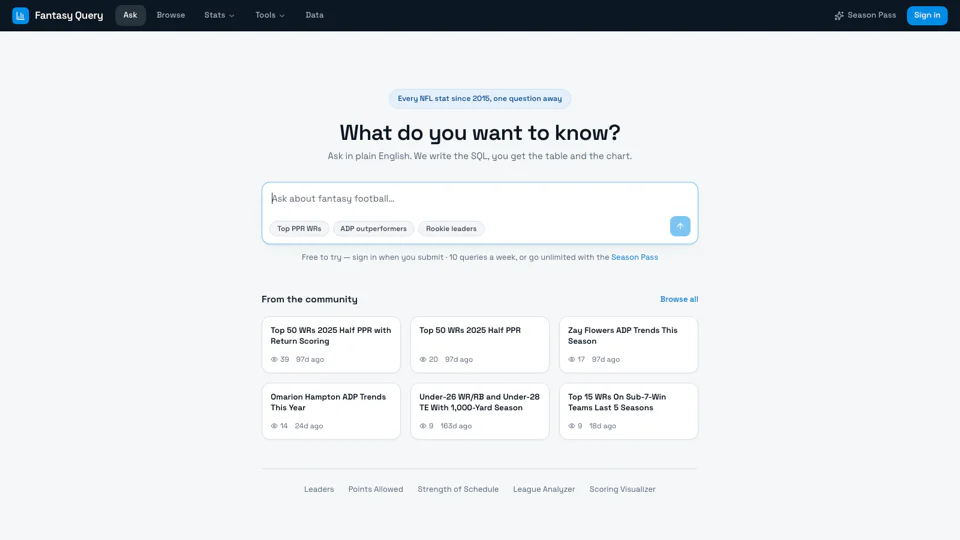 Fantasy Query screenshot