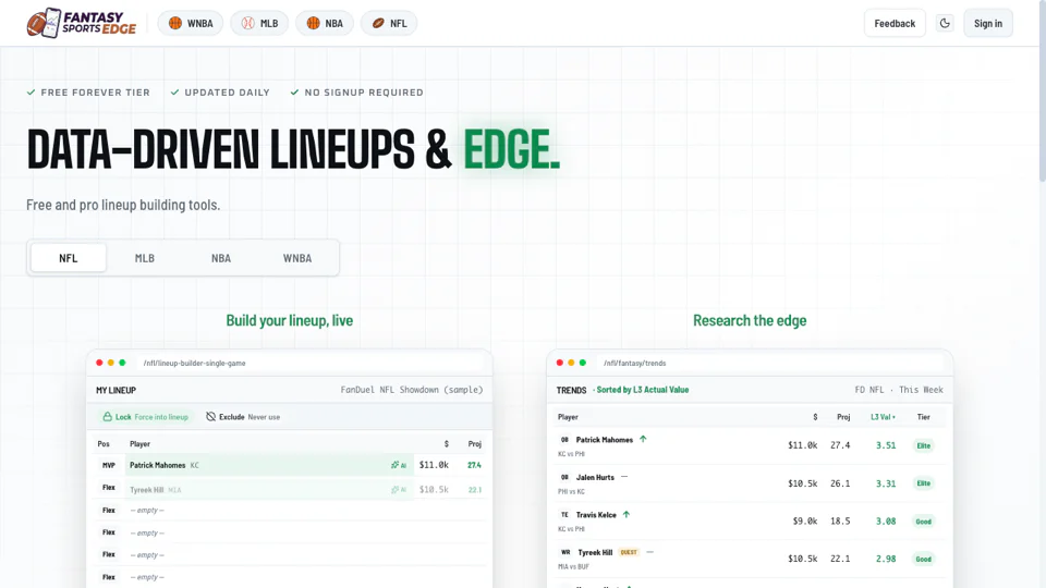 Fantasy Sports Edge screenshot