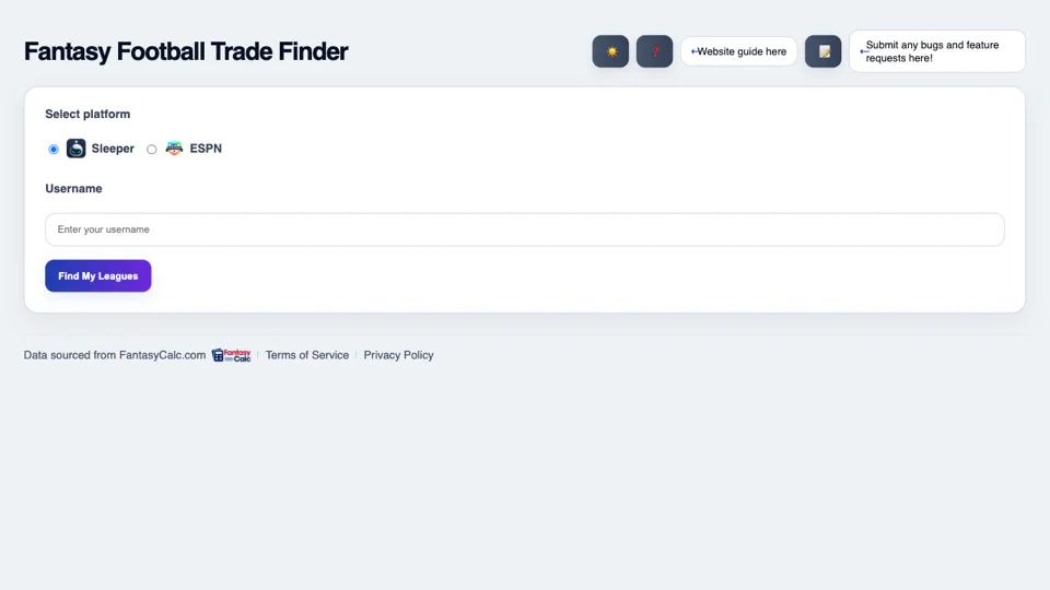 Fantasy Trade Finder screenshot