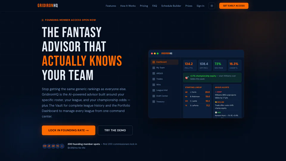 GridironHQ screenshot