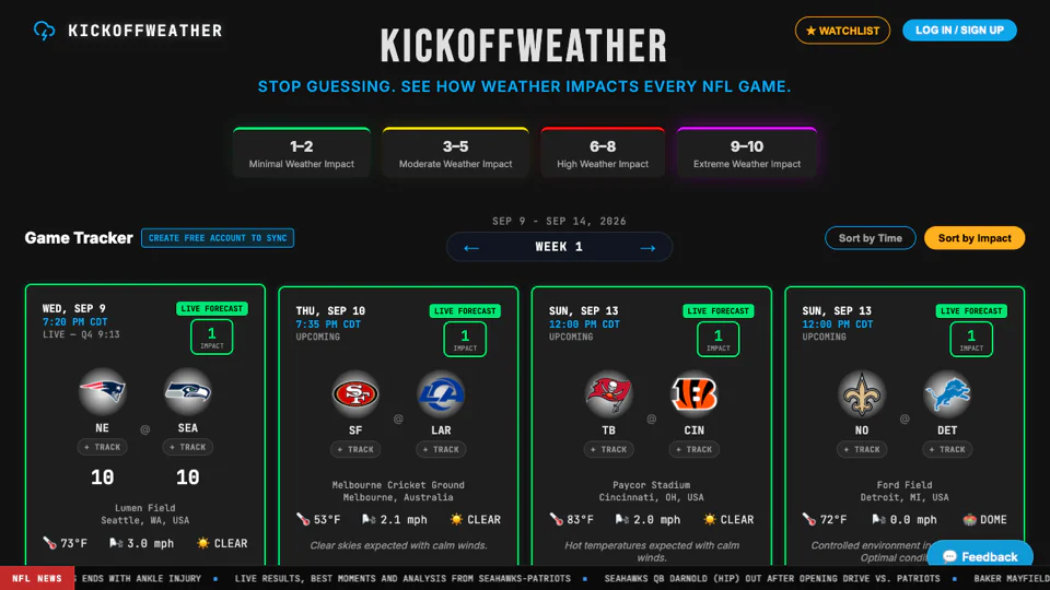 KickoffWeather screenshot