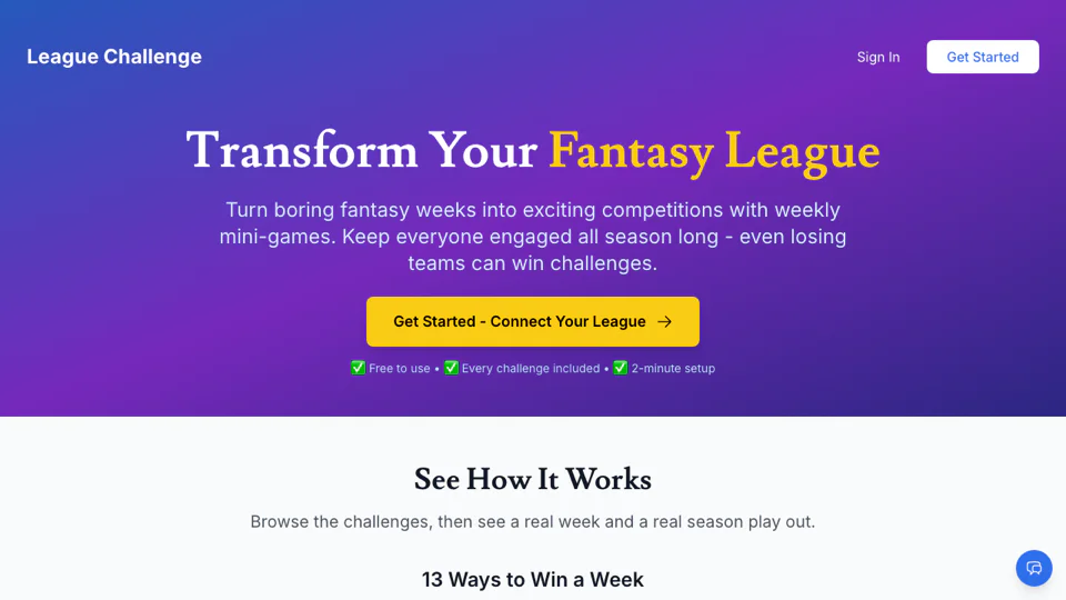 League Challenge screenshot
