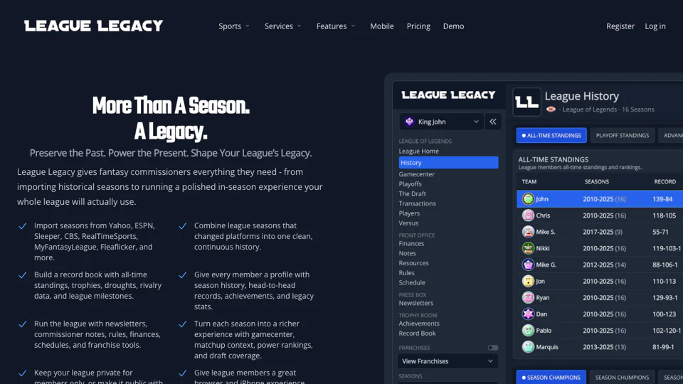 League Legacy screenshot
