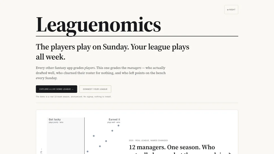 Leaguenomics screenshot