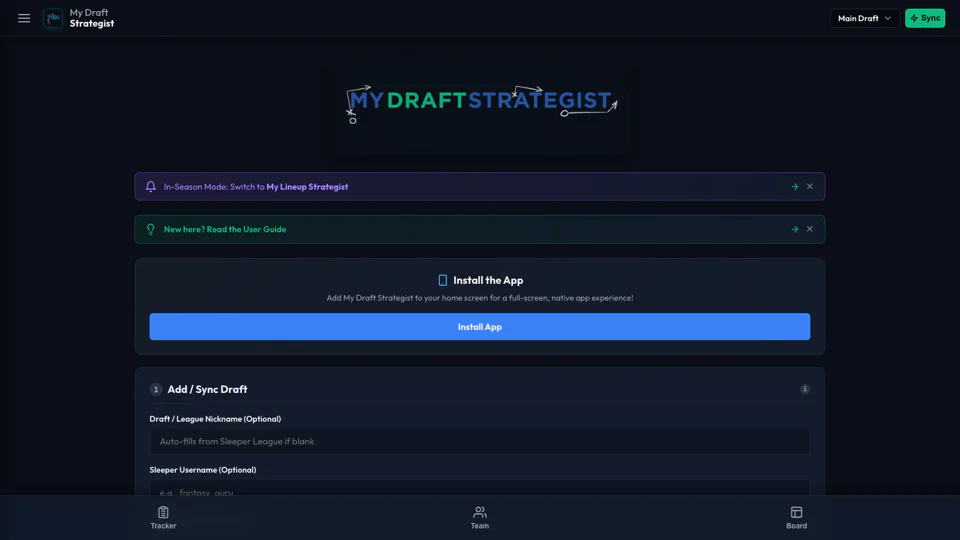 My Draft Strategist screenshot