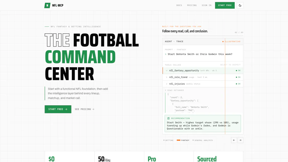 NFL MCP screenshot