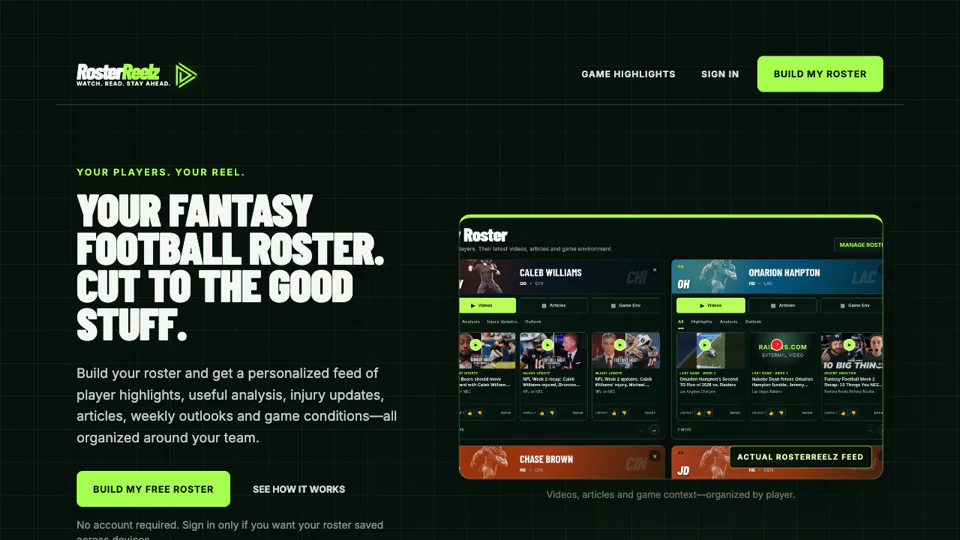 RosterReelz screenshot