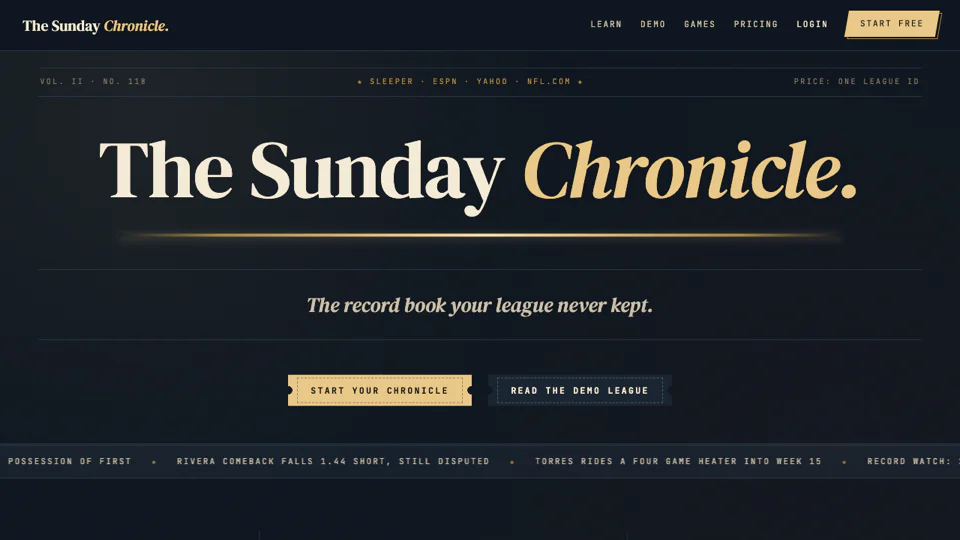 The Sunday Chronicle screenshot