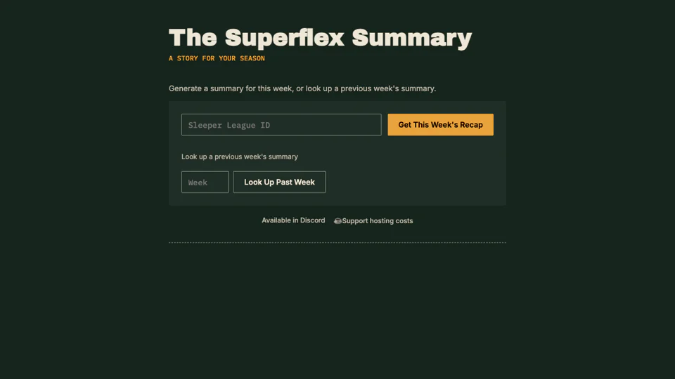 The Superflex Summary screenshot