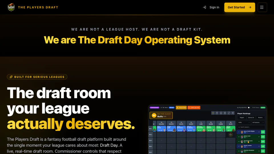 The Players Draft screenshot