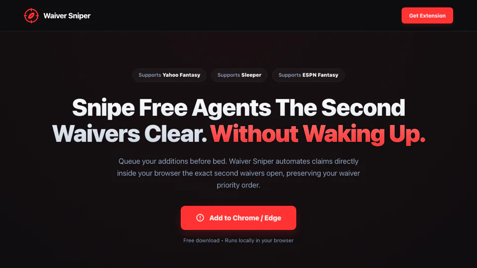 Waiver Sniper screenshot
